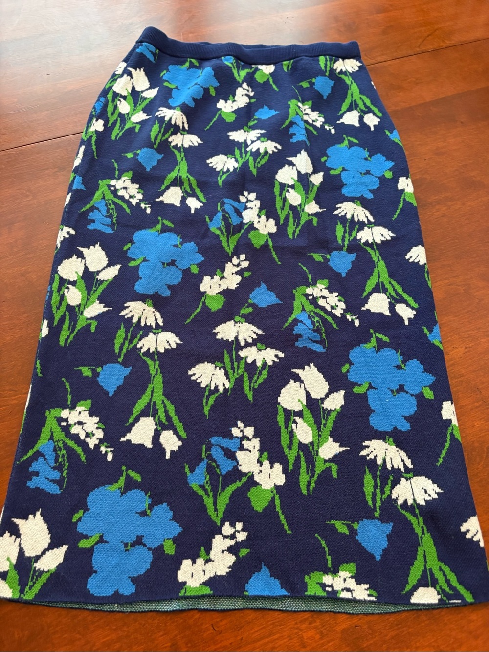 kate spade Blue and Green Crew Neck Knit Sweater skirt - Picture 3 of 3